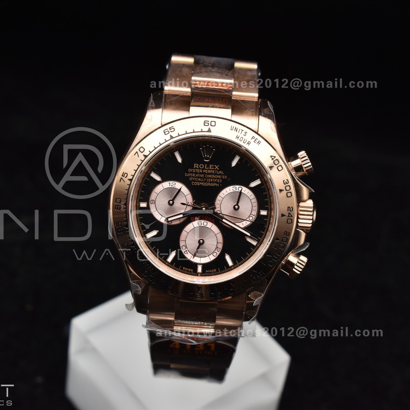 Daytona 116505 QF 1:1 Best Edition Black/RG Dial on RG Bracelet SH4130 V3 (Gain Weight)